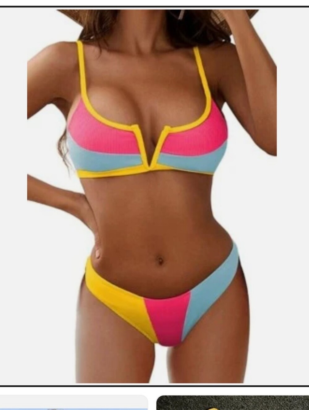 NWT! Zaful Neon Bikini Set Color Block Size 6